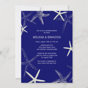 Convites Marinho Starfish Designer Chás de casamento Convit