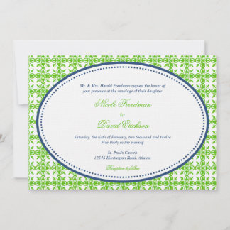 Convites Marinho verde da Apple - casamento personalizado p