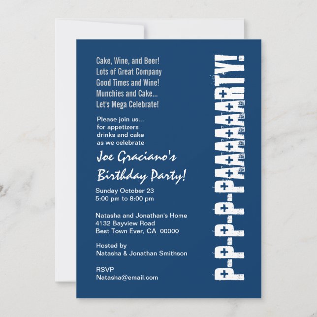 Convites Marinho Vermelho Azul, Modelo Vermelho Branco Dive (Frente)