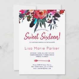 Convites Marinho vermelho-vermelho-boho-vermelho-boho buquê