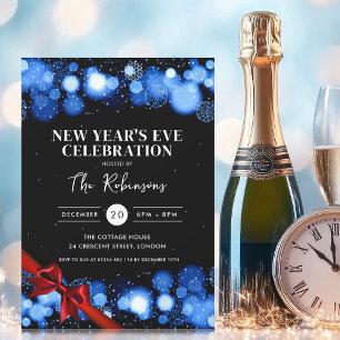 Convites Marinho véspera de ano novo preto Arco Vermelho Ma