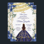 Convites Marinho Vestido e Rosas Mexicanos 15 Aniversário 1<br><div class="desc">Marinho Vestido e Rosas Rapariga Mexicana 15 de Aniversário 1 ConviteMis Quince Anos,  15 Birthday</div>