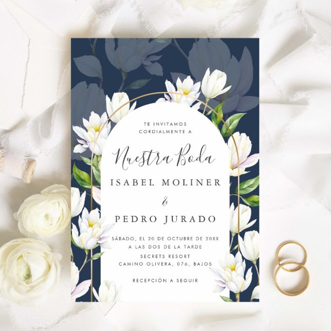 Convites Marinho Watercolor Nuestra Botânica Boda Wedding (Criador carregado)