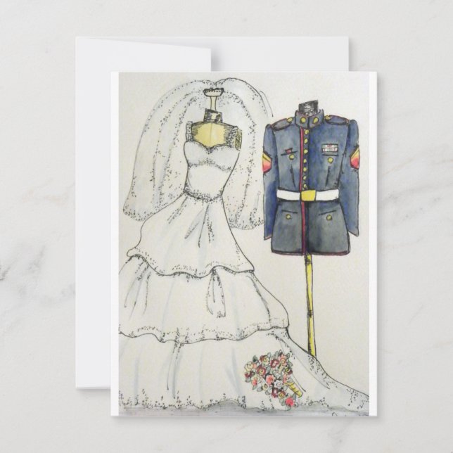 Convites marinhos do casamento dos E.U. (Frente)