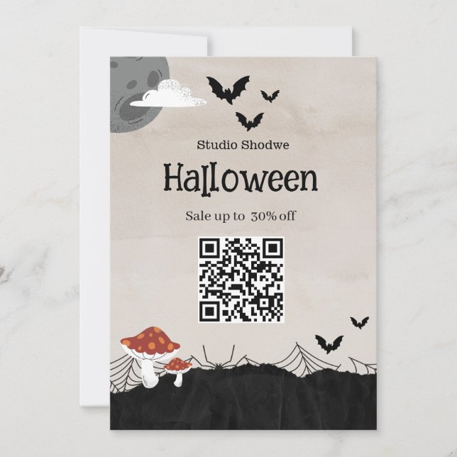 Convites Marketing Beige Halloween (Frente)