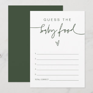 Convites Marlo Boho Forest Green adivinha o jogo da Comida
