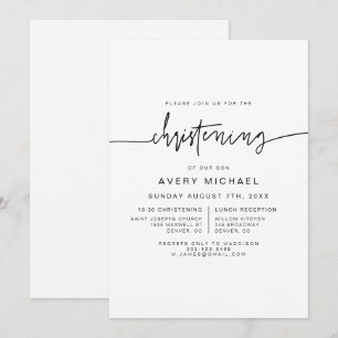 Convites MARLO Modern Bold Contemporâneo Christening
