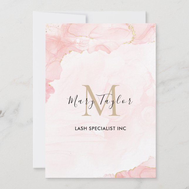 Convites Mármaco brilhante Dourado cor-de-rosa Elegante (Verso)