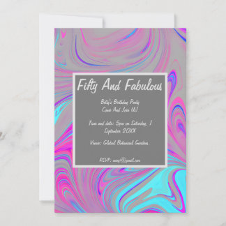 Convites Mármaco Líquido Cinquenta E Fabuloso Aniversário