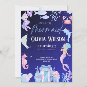 Convites Marmaid aniversário