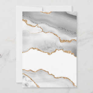 Convites Mármore Branco Cinza Ágata Refined Brilho Dourado