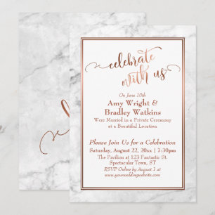 Convites Mármore Branco Cobre Celebre Conosco Diversão de C