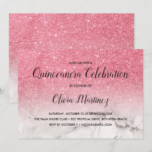 Convites Mármore branco de Ombre Cor Quinto