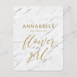 Convites Mármore Branco Elegante Você Será Minha Menina Flo