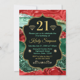 Convites Mármore Natal Ágata & Brilho Dourado Aniversário