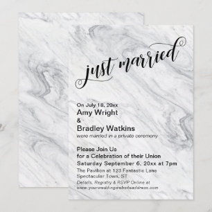 Convites Mármore Recém-Casados Celebração Pós-Casamento