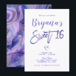 Convites Mármore Roxo Branco Dourado Chique Glam Festas de<br><div class="desc">Personalize para qualquer evento</div>