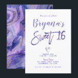 Convites Mármore Roxo Branco Dourado Chique Glam Festas de<br><div class="desc">Personalize para qualquer evento</div>