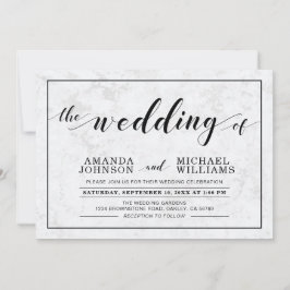Convites Mármore | Simples Cerimônia de Casamento de Tipogr