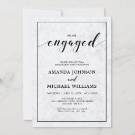 Convites Mármore | Simples Festa de noivado de Tipografia M