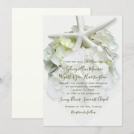 Convites Marmoto Branco Da Seaside Hydrangea Casamento Em