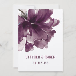 Convites Maroon Burgundy Poppy Elegant Wedding