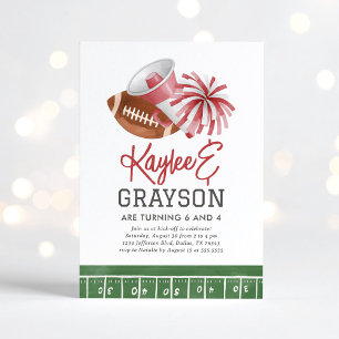 Convites Maroon Football and Cheerhead Joint Birthday