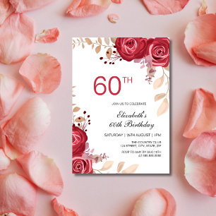 Convites Maroon Rosa Primavera Floral Verde Moderno Anivers