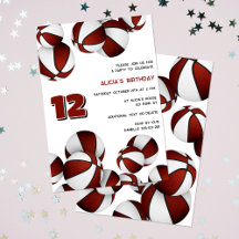 maroon white basketball crianças aniversário de es