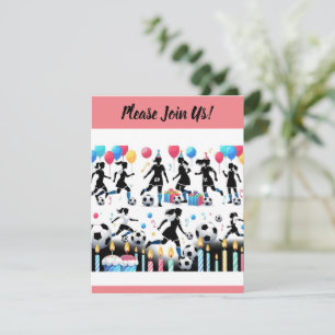 Convites Marque um gol com nossa Festa de Futebol Feminino