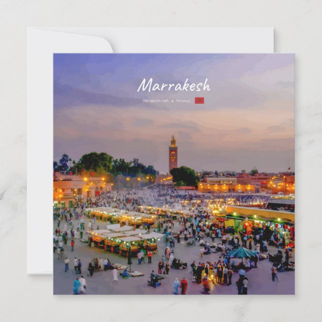 Convites Marrakesh, Marrocos - Praça Jemaa el Fnaa (Frente)