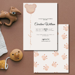 Convites Marrom bonito podemos esperar chá de fraldas