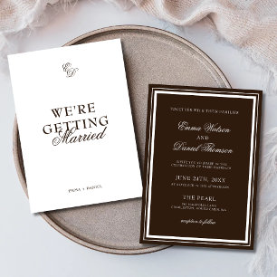 Convites Marrom Chocolate Estamos Nos Casando Casamento
