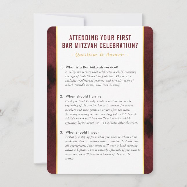 Convites Marrom de recomendações de informações de serviço  (Frente)