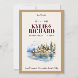 Convites Marrom e Dourado Salvar a Data