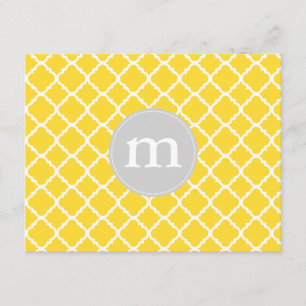 Convites Marroquino amarelo elegante Quatrefoil