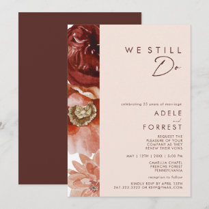 Convites Marsala Autumn Floral Blush Ainda Fazemos Renova