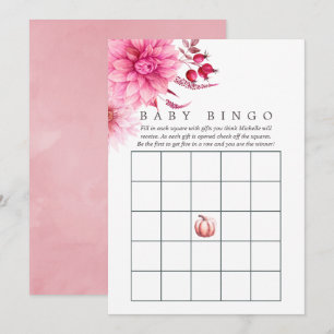 Convites Marsala - Borgonha e Rosa Outono de Bebê Bingo