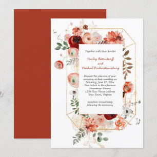 Convites Marsala Burgundy Blush Fall Casamento Floral