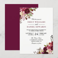 Marsala Burgundy Red Floral Casamento