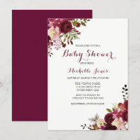 Marsala Burgundy Red Floral Primavera Chá de frald