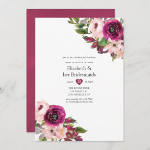Convites Marsala e Blush Floral Bridesmaids