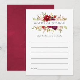 Convites Marsala e Blush Floral Chá de panela Advice