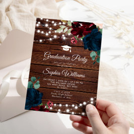 Convites Marsala e Festa de formatura de madeira russa de M
