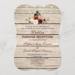 Convites Marsala Floral Antlers de Casamento