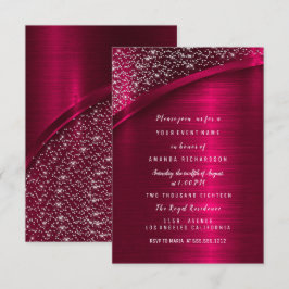 Convites Marsala Glitter Chá de panela Birthday Sweet 16