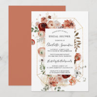 Marsala Pink Terracotta Floral Chá de panela Invit