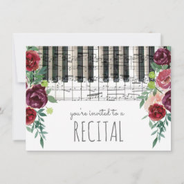 Convites marsala red watercolor flores — recital