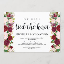 Convites Marsala rosa floral, Nós nos casamos, Fuga românti