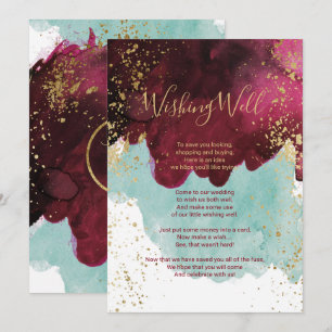 Convites Marsala Vermelho Teal Aquarela Dourado Poço dos De